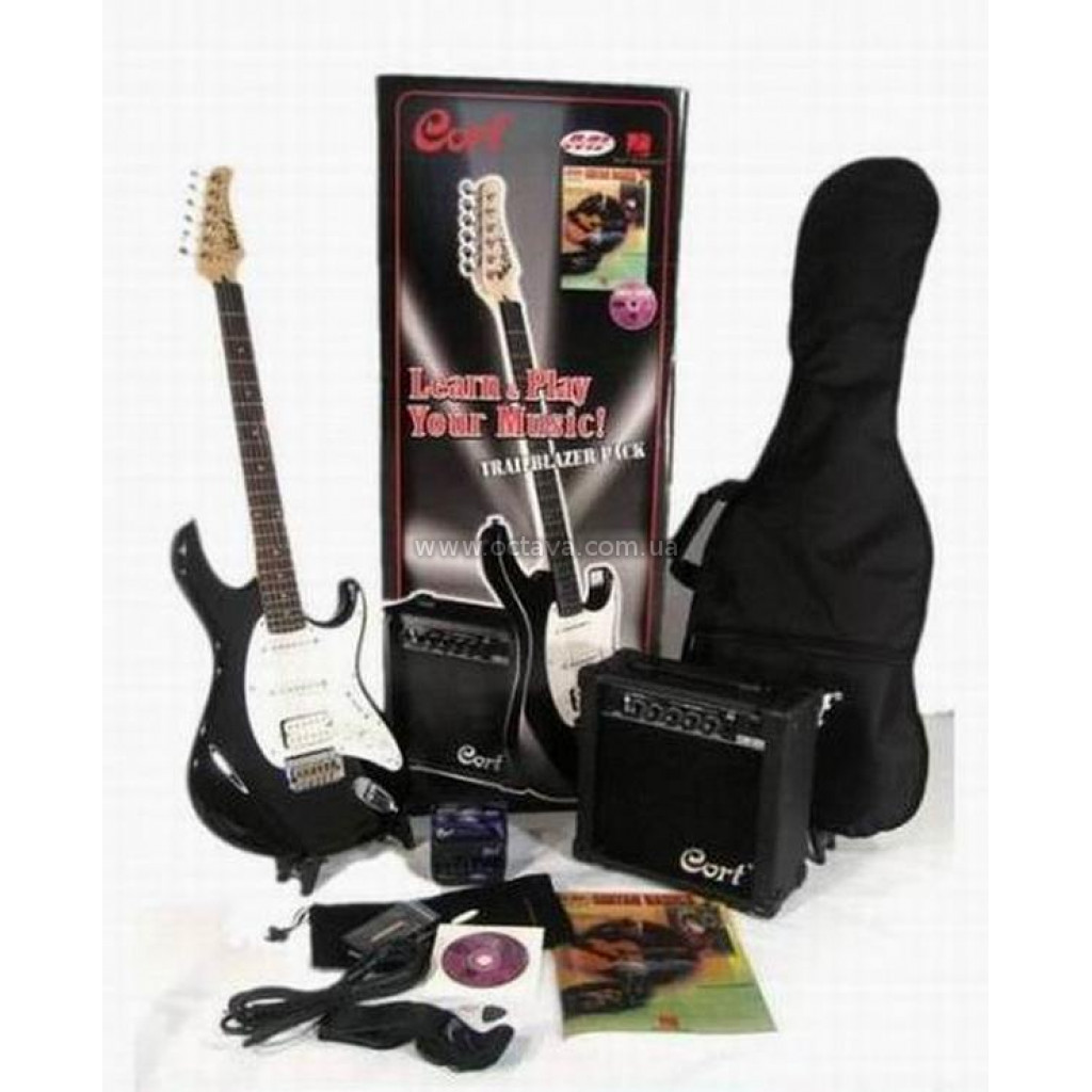 Комплект электрогитары. Cort CGP-110-BKS. Электрогитара Cort CGP-3t. CGP x1 BKS гитара электронная. Набор для гитары.