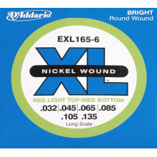 Струны для бас-гитары D'addario EXL165-6