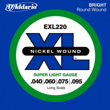 Струни для бас-гітари D'addario EXL220