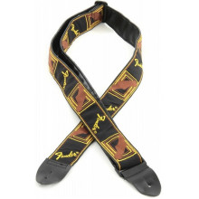 Ремень для гитары Fender 2' Monogrammed Black/Yellow/Brown Strap