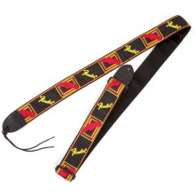 Ремень для гитары Fender 2' Monogrammed Black/Yellow/Red Strap