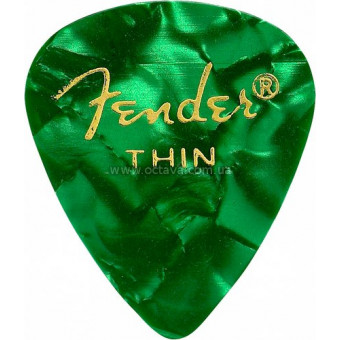Медиаторы Fender 351 Premium Celluloid Green Moto Thin