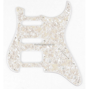 Fender Pickguard Standard Strat HSS White Pearl 4 Ply