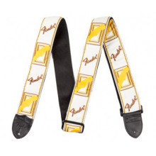 Гитарный ремень Fender 2 Monogrammed White Brown Yellow Strap