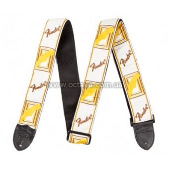 Ремінь для гітари Fender 2 Monogrammed White Brown Yellow Strap