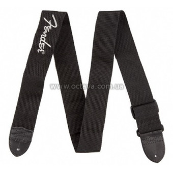 Ремінь для гітари Fender Poly Strap.Grey 2 Black/Pewter Logo